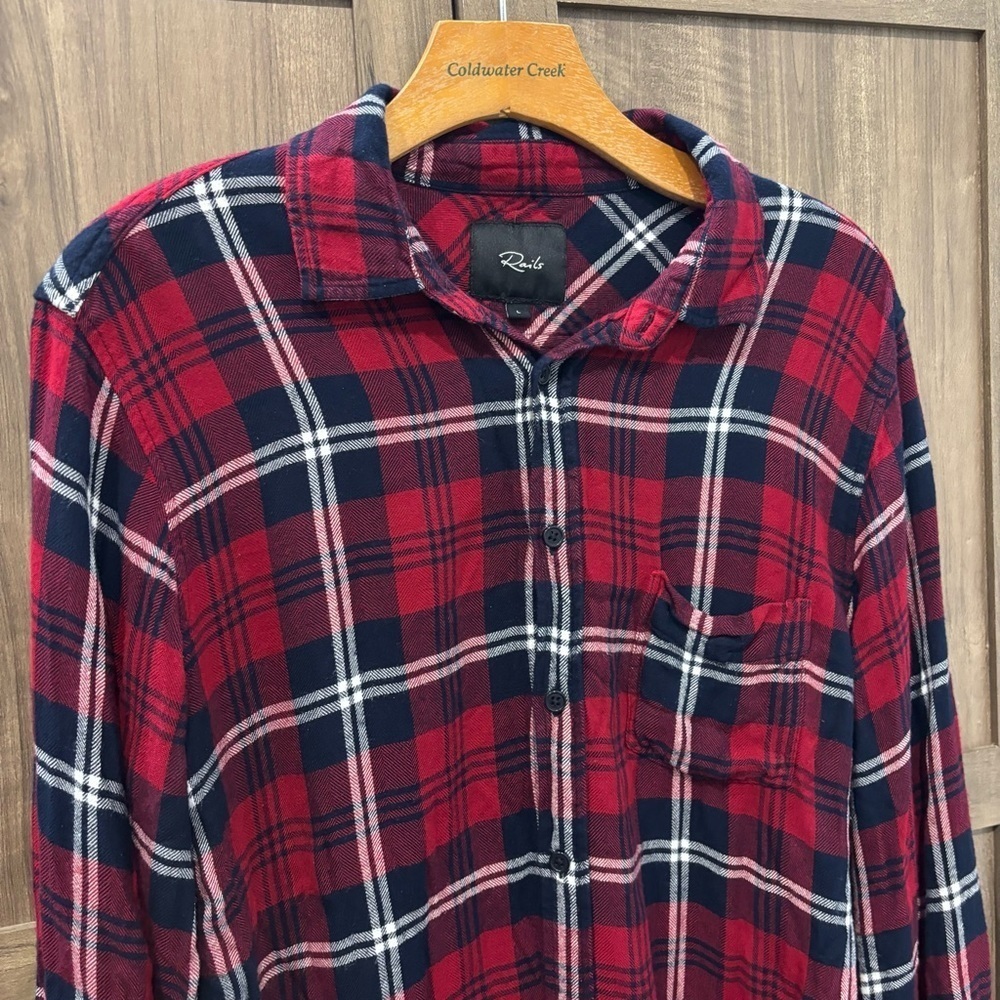 Rails Lennox Large Flannel Button Down Shirt - image 5